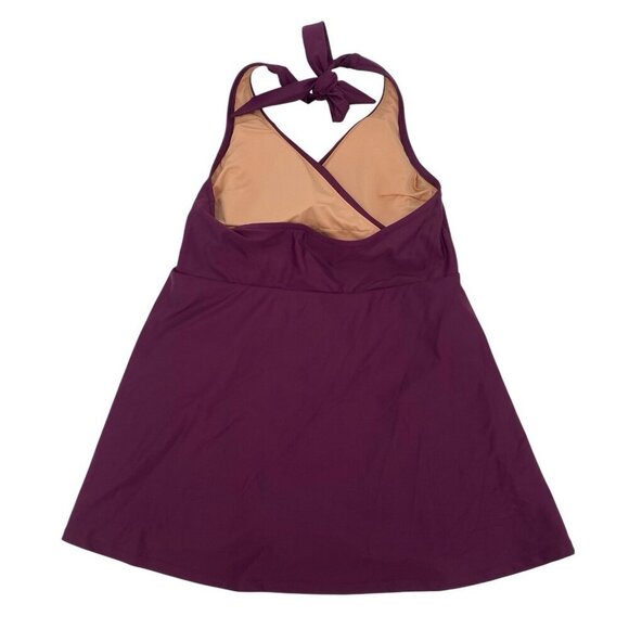 J.Crew Size 6 Halter Wrap Swim Dress in Iris Purple Plum BC122 - Picture 4 of 14